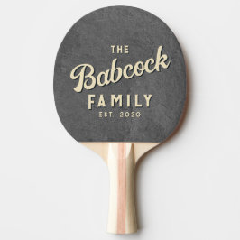 Mörk skiffersten Retro familjenamn & År Pingisracket