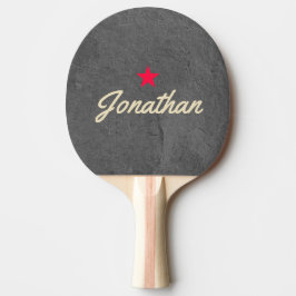 Mörk Skiffersten Vintage Stjärna Signatur Pingisracket