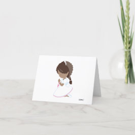 Mörk Skin Girl Heliga Communion - tack. Tack Kort