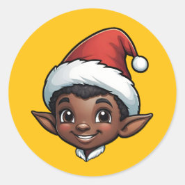 Mörk Skin jul Elf Male Runt Klistermärke