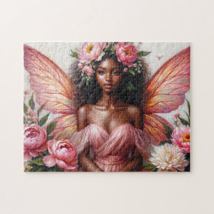 Mörk-skinn med Rosa Vingar Art Pussel