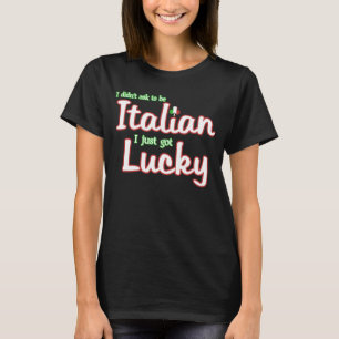 Mörk skjorta för damer med humoristiskt italienskt t-shirt