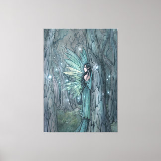 Mörk Skog Älv Mystisk Fantasy Konst Canvastryck