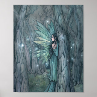 Mörk Skog Älva Mystisk Fantasy Konst Poster