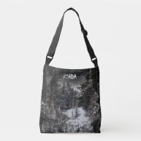 Mörk Skog | Snöig Skog Tote Väska
