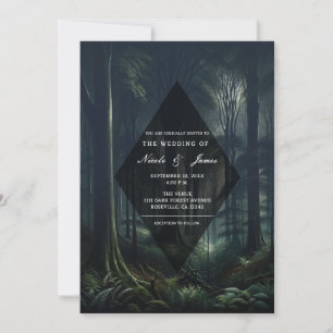 Mörk Skog vid Twilight Bröllop Inbjudningar