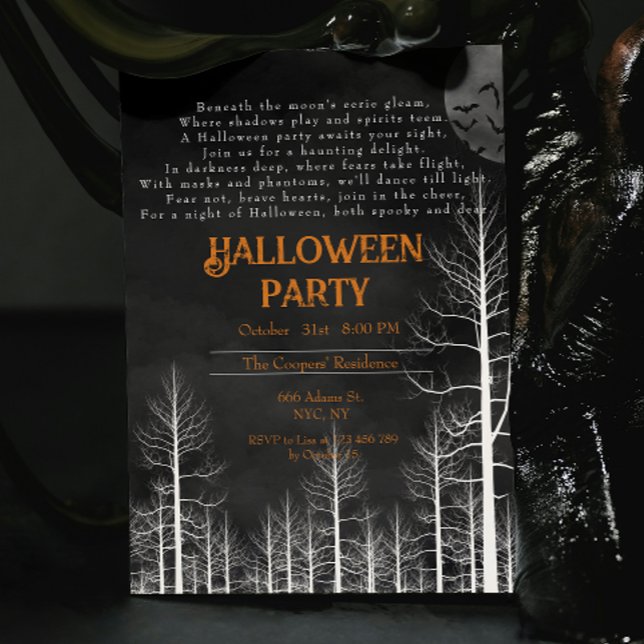Mörk Skogen Dikt Halloween fest Inbjudningar (Skapare uppladdad)