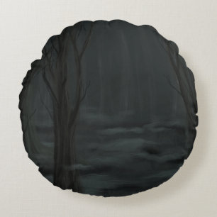 Mörk Skogen Rund Kudde