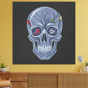 MÖRK SKOGSKULL CANVASTRYCK