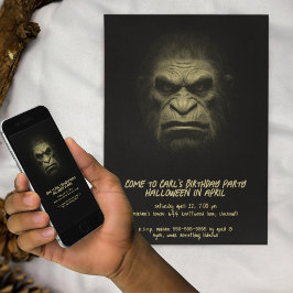 Mörk Skugga Ape Monster Halloween Födelsedagsfest Inbjudningar