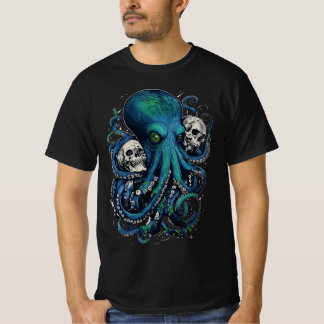 Mörk Skull Art - Gothic Octopus Horror T-shirt