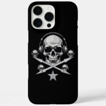 Mörk Skull DJ-hörlurar iPhone 16 Pro Max Fodral