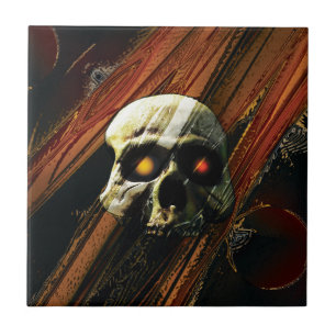 Mörk Skull Kakelplatta