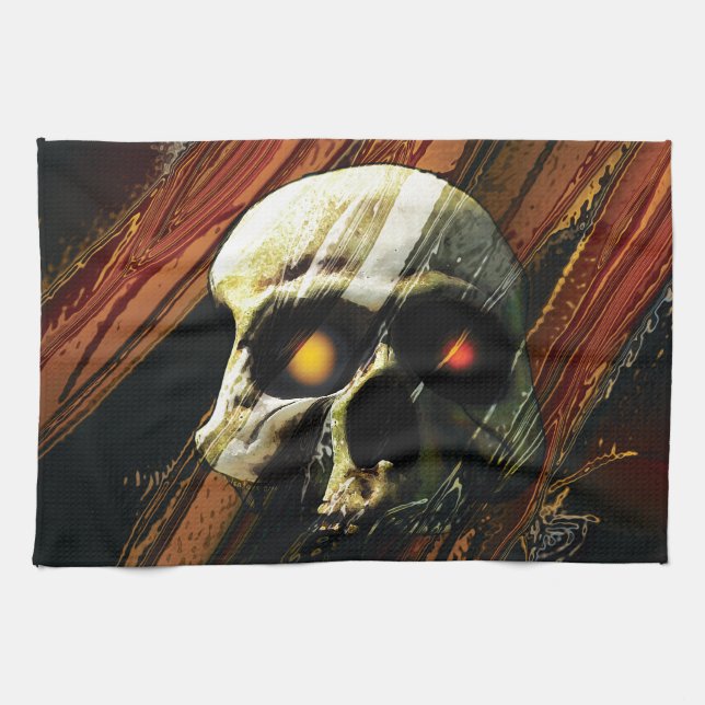 Mörk Skull Kökshandduk (Horisontell)