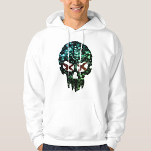 Mörk Skull X Ögon Grafik T-Shirt Hoodie