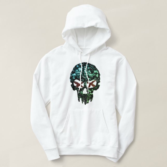 Mörk Skull X Ögon Grafik T-Shirt Hoodie (Design framsida)