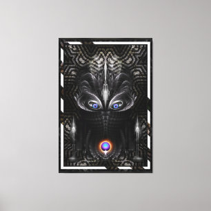 Mörk Skulpture Fractal Art Canvastryck