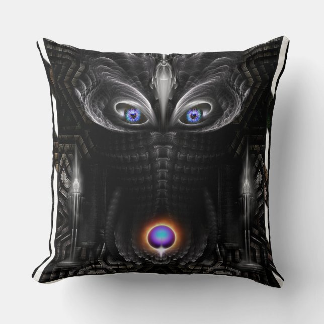 Mörk Skulpture Fractal Art Kudde (Framsida)