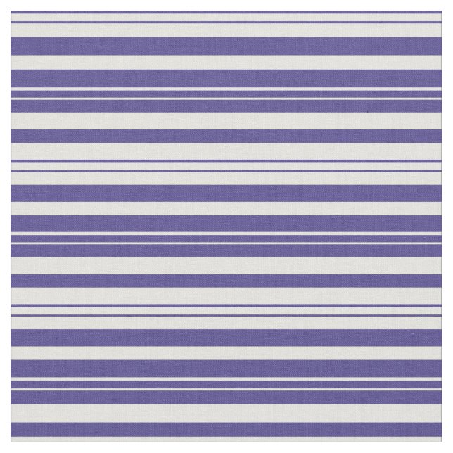 Mörk Slate Blue and Light Gult Rand Mönster Tyg (Närbild)