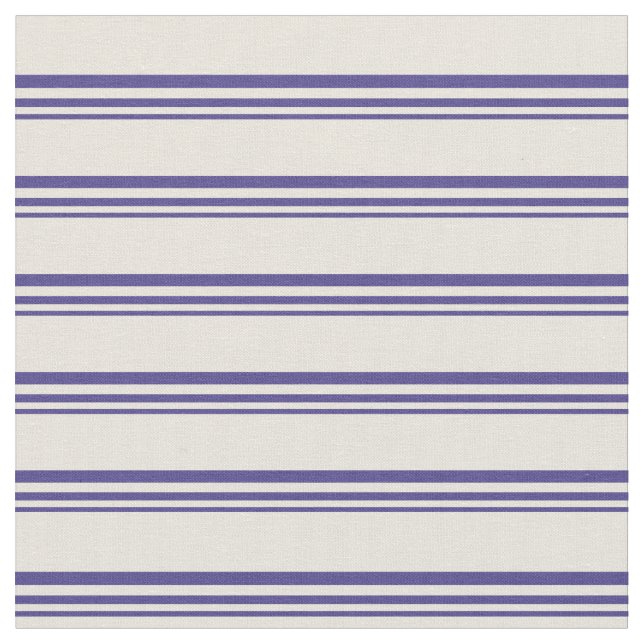 Mörk Slate Blue & Beige Färgad Linjer Tyg (Närbild)