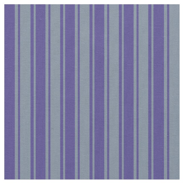Mörk Slate Blue & Light Slate Grått Färgad Linjer Tyg (Närbild)