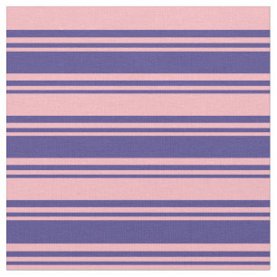 Mörk Slate Blue & Ljus rosa Rand Tyg