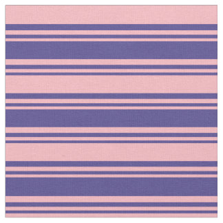 Mörk Slate Blue & Ljus rosa Rand Tyg