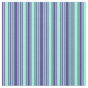 Mörk Slate Blue och Aquamarine Stripe Mönster Tyg