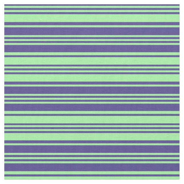 Mörk Slate Blue och Grönt Färgad Stripe Mönster Tyg (Närbild)