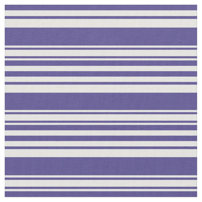 Mörk Slate Blue och Mint Cream Stripe Mönster Tyg (Närbild)