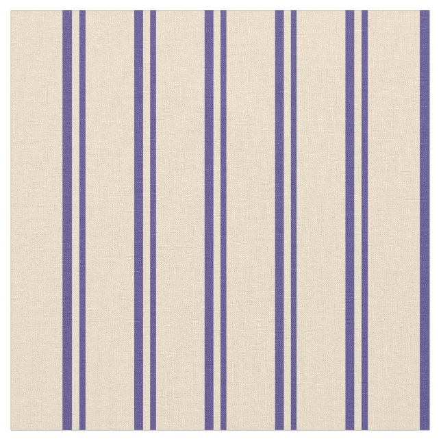 Mörk Slate Blue och Tan Färgad Rand Tyg (Närbild)