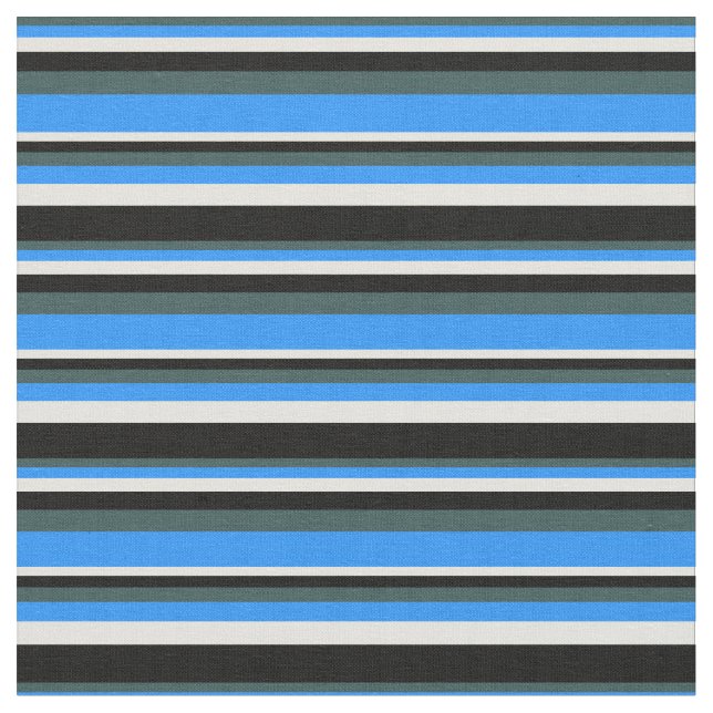 Mörk Slate Grått, Blue, Light Gult and Black Tyg (Närbild)