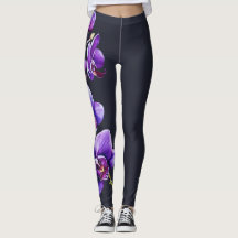 Mörk Slate Grått, Lila Orchid Leggings