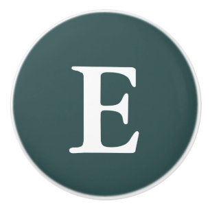 Mörk Slate Grått Monogrammad Knopp