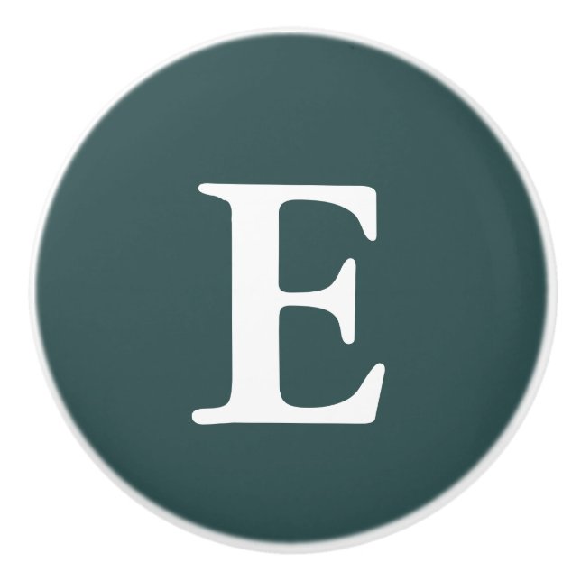 Mörk Slate Grått Monogrammad Knopp (Framsidan)