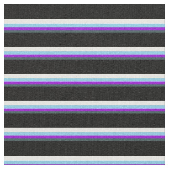 Mörk Slate Grått, Violet, Himlar Blue, White & Bla Tyg (Närbild)