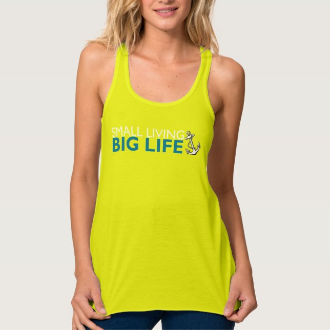 Mörk Small Living, Big Life Women's Racerback Tank Linne Med Racerback (Framsida)