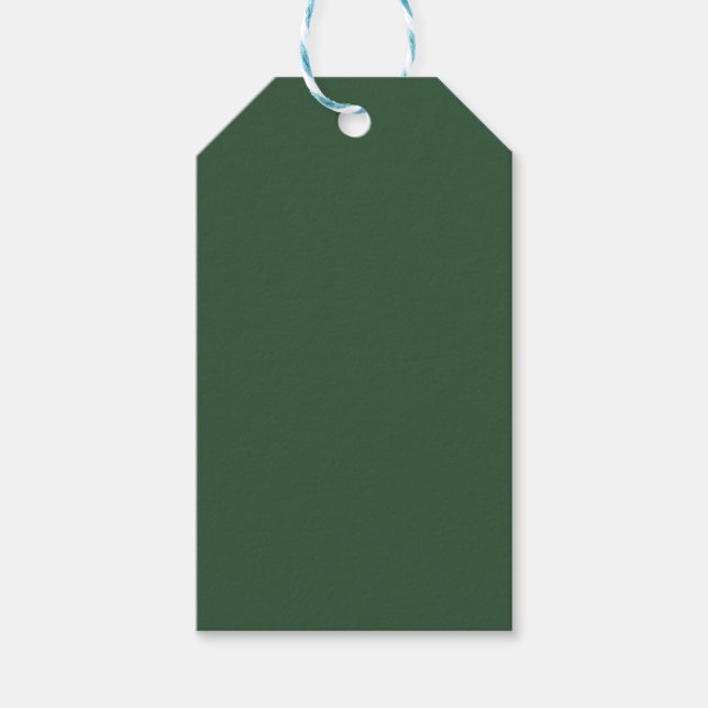 Mörk smaragdgrön enfärgad presentetikett (Framsidan)