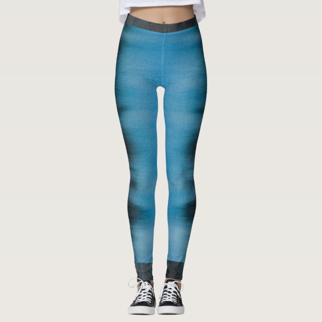 Mörk Smeta ut färgfärgutskrift Leggings (Framsida)