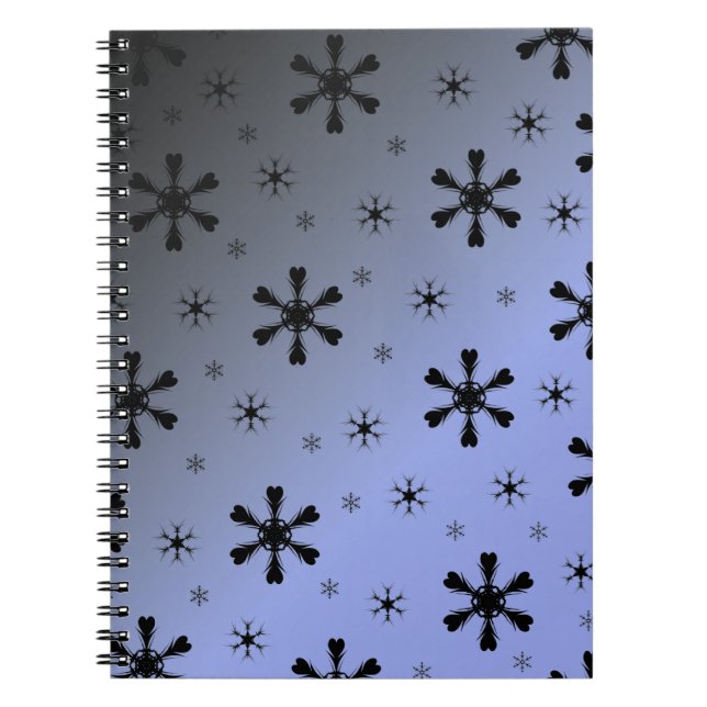Mörk Snöflingor bärbar dator Anteckningsbok (Framsidan)