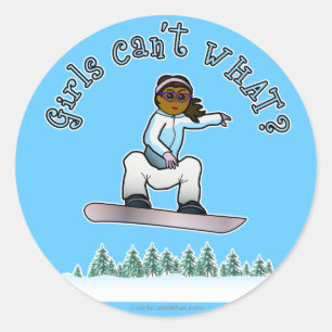 Mörk Snowboarder Runt Klistermärke