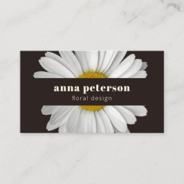 Mörk Snyggt Elegant Daisy  Blommigt Florist Visitkort