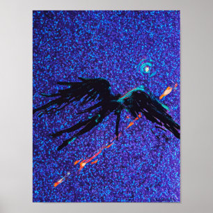 Mörk som viftar figur över rymden poster