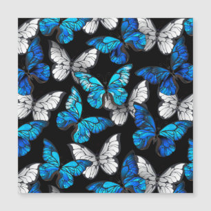 Mörk Sömlöst Mönster med Blue Butterflies Morpho