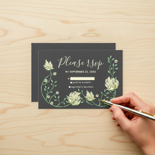 Mörk söt art nouveau blommor OSA kort
