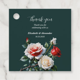 Mörk Söt rosa White röd ros blommigt bröllop Gåvor Etiketter