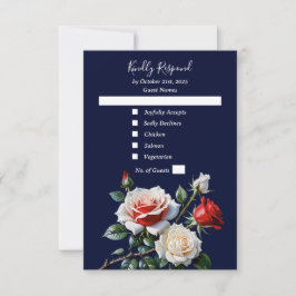Mörk Söt rosa White röd ros blommigt bröllop OSA Kort