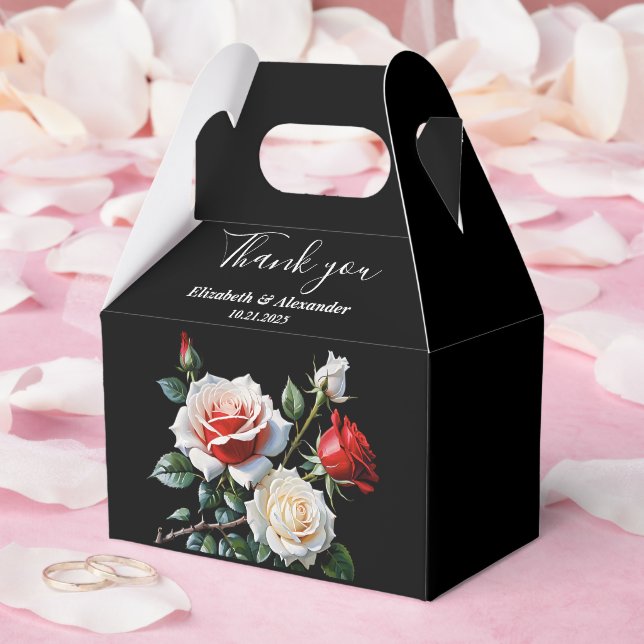 Mörk Söt rosa White röd ros blommigt bröllop Presentaskar (Bröllop)
