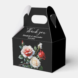 Mörk Söt rosa White röd ros blommigt bröllop Presentaskar