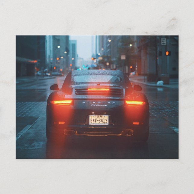 Mörk Sportbil Vykort (Framsida)